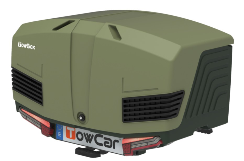 Towcar towbox v3 zelený, uzavrený, na ťažné zariadenie