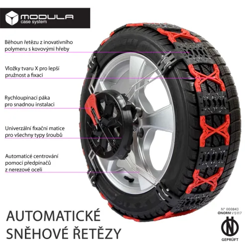 Automatické sněhové řetězy, plastové, vel.10, Modula
